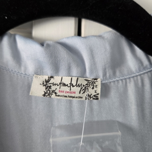Intimately Free People Light Blue Long Sleeve Collared Loungewear Romper Size M - Picture 3 of 13